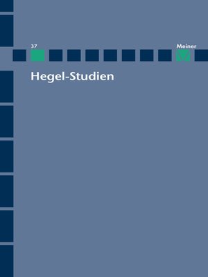 cover image of Hegel-Studien Band 37